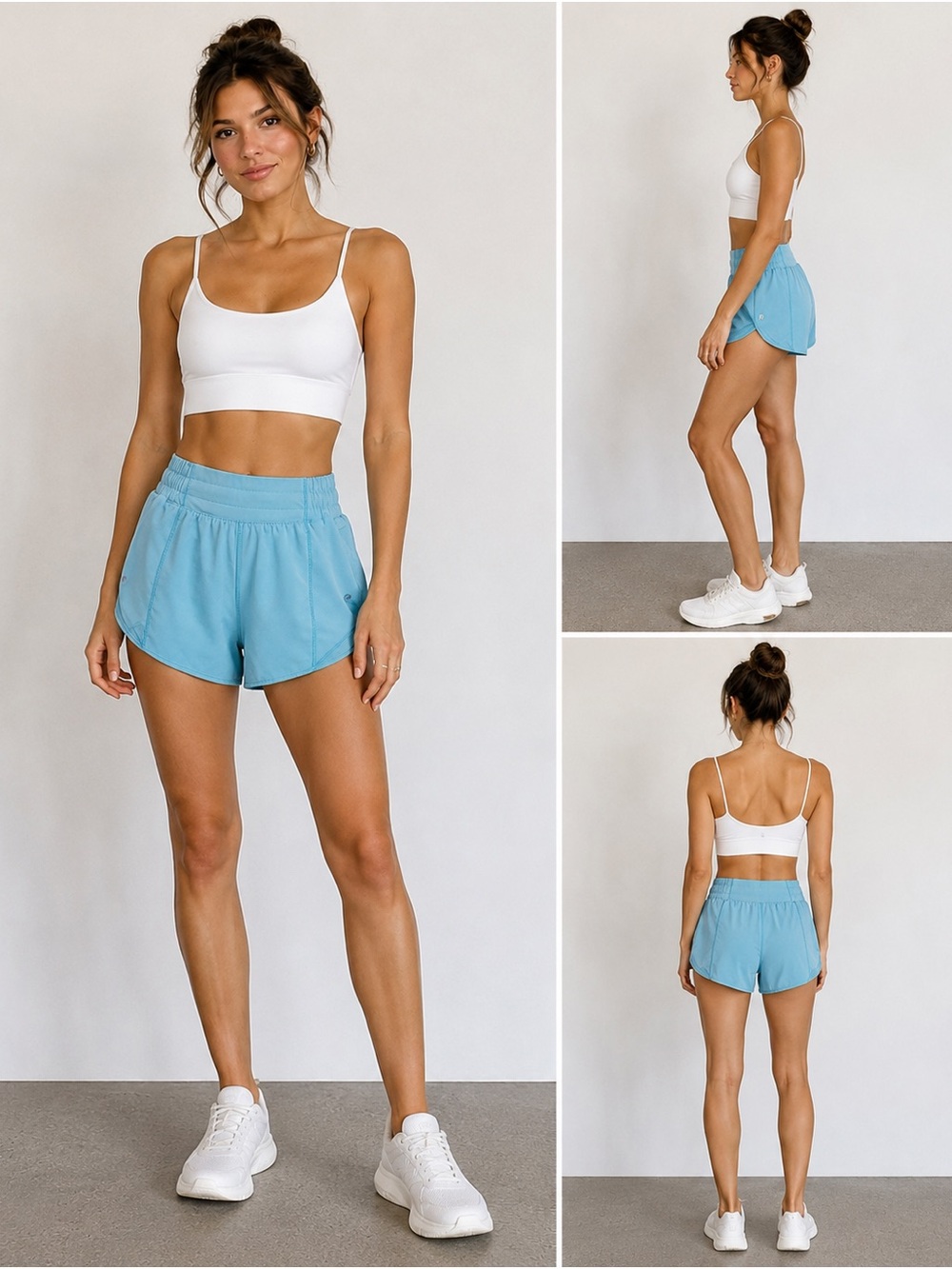 Lululemon Hotty Hot Shorts Blue Size 0 Running Athletic Mesh Trim